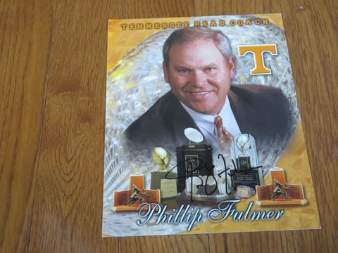 Phillip Fulmer Autographed Hand Signed 8x10 Photo Tennessee Vols Football Cover