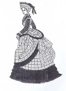 Französische Mode 1876 TATTERSALL WANDERANZUG Muster #117 für Puppe. - Bild 1 von 1