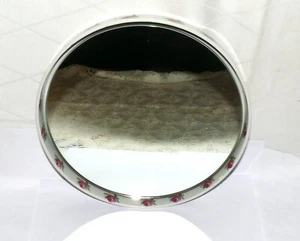 Specchio moderno porcellana vetro tondo bianco rose 26 cm 70 vintage 15553 - Foto 1 di 7