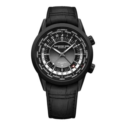Raymond Weil Men's Freelancer GMT Worldtimer Black 40mm Watch 2765-BKC-20001 - Image 1 of 4