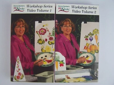 Donna Dewberry One Stroke Workshop Series Video Volume 1 & 2 VHS Tape Lot - Image 1 of 4