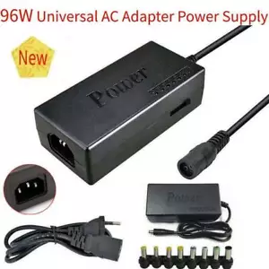 Universal 96W Laptop Power Supply Charger 12V-24V AC/DC Adapter Notebook 8 Sizes - Afbeelding 1 van 6
