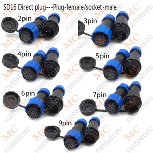 SD16 2 3 4 5 6 7 9Pin Electrical Connector ,Circular IP67 Waterproof Connector - Picture 1 of 17