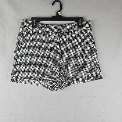 Shorts Ann Taylor LOFT Feminino de Linho Tamanho 6 Pequeno Preto Geométrico Básico Chino - Imagem 1 de 4