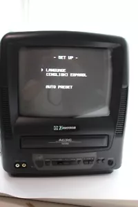 EMERSON EWC0902 9" AC DC TV VCR VHS Combo CRT Television Gaming No Remote Retro - Picture 1 of 15