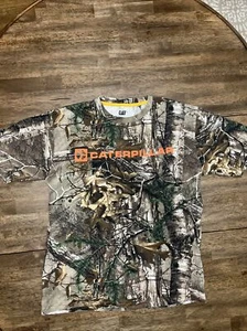 Caterpillar Men's Wooded Camo T Shirt Medium CAT Camouflage Tee EUC - Picture 1 of 8