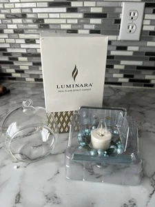 Luminara Real Flame Blue Berry Tea Light Candle Christmas Ornament w/Remote - Picture 1 of 9