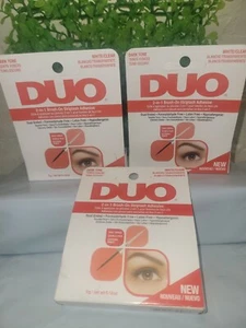 3~ Packs ~ DUO 2 in 1 Brush on Striplash adhesive dark tone & White / clear - Picture 1 of 1