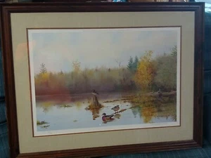 Owen J Gromme Signed Limited Edition Morning Haze Wood Duck Print 233/850 Framed - Picture 1 of 12
