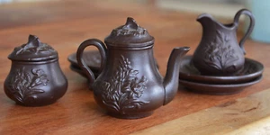 Antique c.1850s Wilhelm Schiller & Son Childs Toy Earthenware Tea Miniature Set - Picture 1 of 13
