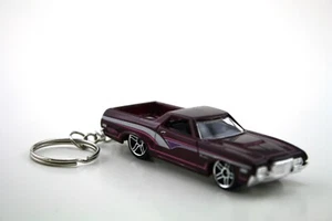 72 FORD RANCHERO, PURPLE, 1/64 DIECAST KEY CHAIN. HOT WHEELS, HOTWHEELS, - Picture 1 of 4