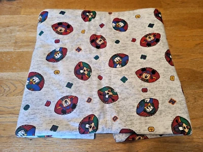 Vintage Disney New Fabric Material Mickey Donald Goofy Sports Football Boy 4 Yds - Image 1 of 4