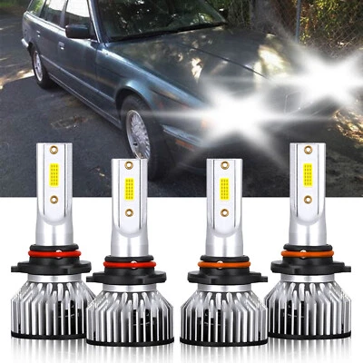 4x Kit de faros LED de haz alto bajo 9005 + 9006 para BMW 525iT 1993-1993 Foto 1 de 4