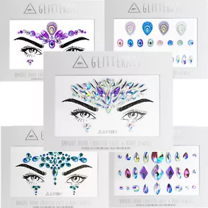 Glitterati Festival Face Gems Body Jewels Adhesive Set Glitter Iridescent - Picture 1 of 10