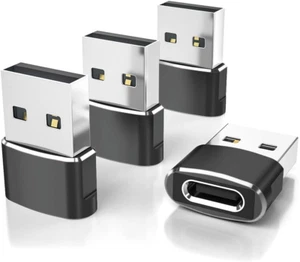 Elebase USB to USB C Adapter 4 Pack,Type-C Female to a Male Car Charger Converte - Picture 1 of 12