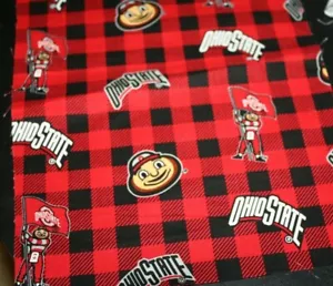 Ohio State Fabric 1 YARD Material Football Cotton 36" x 44" for Face Mask Craft! - Picture 1 of 3