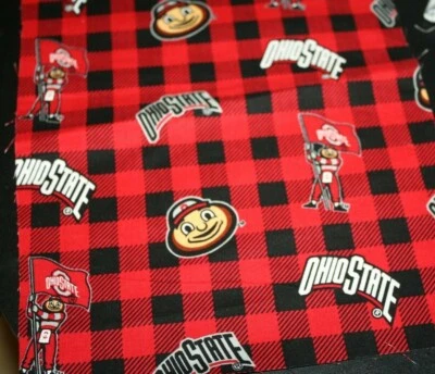 Ohio State Fabric Material Football Cotton 1/4 yard 9" x 44" for Face Masks ! - Image 1 of 3