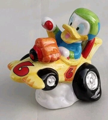 Vintage Enesco Disney Donald Duck Race Car Figure - Used  - Image 1 of 4