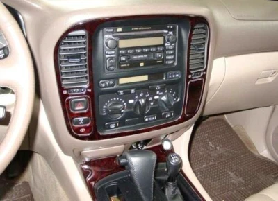 RHD FIT TOYOTA LAND CRUISER 1998 99 00 2001 2002 CONJUNTO INTERIOR KIT DE ACABAMENTO PAINEL DE MADEIRA - Imagem 1 de 4