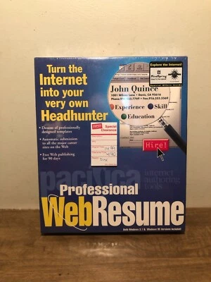 Professional Web Resume CD-ROM Windows 3.1 & 95 New & Sealed - Image 1 of 4