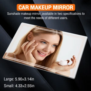 Car Visor Vanity Cosmetic Mirror Sun-Shading Stainless Steel Stick On Sun Visor - Picture 1 of 20