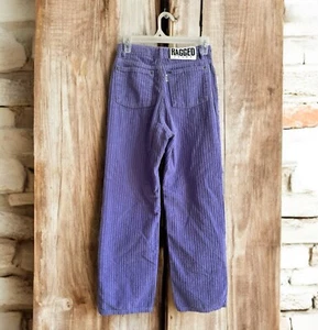 Rare RAGGED JEANS Zip Button Fly Corduroy Pants Made In Turkey Purple Size 26 - Picture 1 of 10