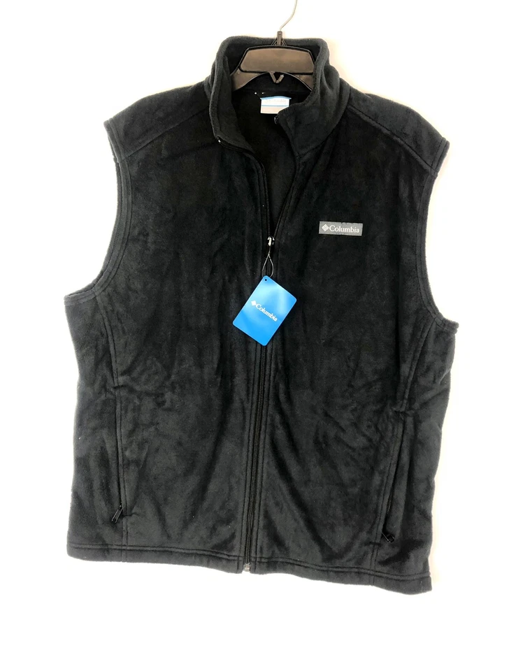 Columbia Men's Steens Mountain Full Zip Soft Fleece Vest Black Size Large 948