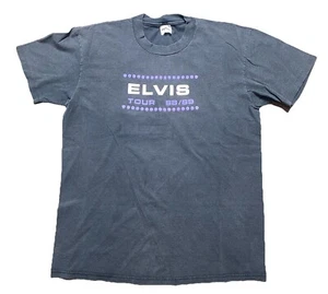 Vintage 1988 1989 Elvis Tour Dates Shirt Size Large Single Stitch Made In USA - Picture 1 of 9