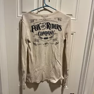 Vintage Fox The Riders Oatmeal Thermal Shirt Large L RARE Racing Motocross �� - Bild 1 von 6