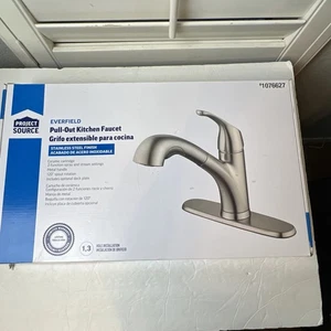 Grifo de cocina Project Source extraíble de acero inoxidable 1076627 caja abierta completo - Imagen 1 de 4