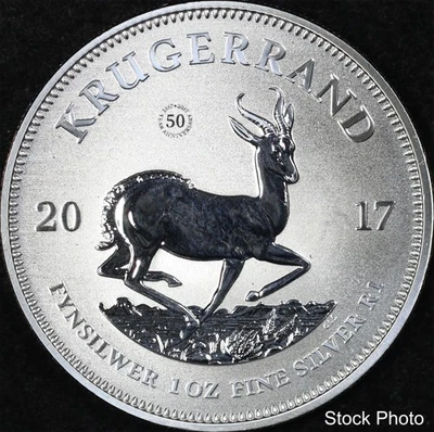 2017 South Africa 50th Anniversary Krugerrand 1 oz .999 Fine Silver BU Coin - Image 1 of 2
