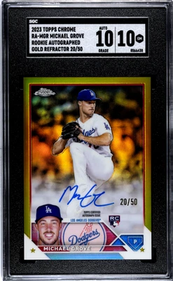 2023 Topps Chrome #RA-MGR Michael Grove RC Auto. Gold Refractor SGC 10 - Image 1 of 2