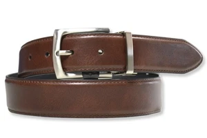 Clarks Mens Reversible Vegan Faux Leather 1.5" Belt, Brown / Black, 36W CLA-025 - Picture 1 of 3