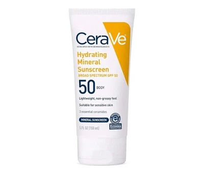PLEASE READ!!! 2x CeraVe Hydrating Mineral Sunscreen SPF 50 For Body, 5 oz - image 1 of 4