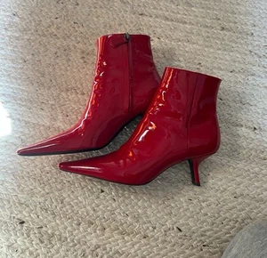 Prada Red Patent Leather Boots Eu 37 - Picture 1 of 8