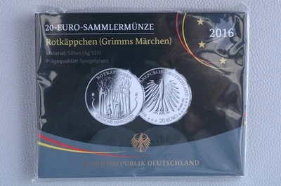 20 Euro Rotkäppchen 2016 PP A Berlin 18 g 925er Silber - Bild 1 von 2