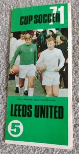 Nabisco Cup Soccer 71 "Leeds United No5 " Football Leaflet - Picture 1 of 3
