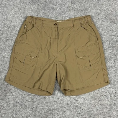 LL Bean женщин большой бежевый холст грузовой туризм на открытом воздухе путешествий шорты - Изображение 1 из 4