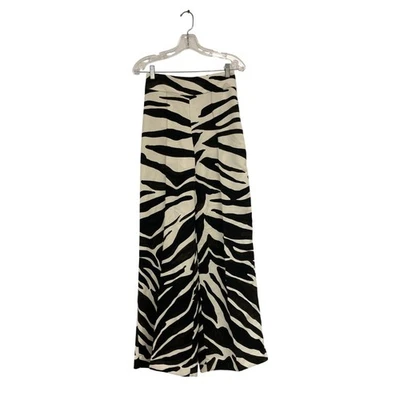 Pantalones para mujer Zara XS negros con estampado de cebra plisados pierna ancha cremallera lateral 8398/054 nuevos sin etiquetas Foto 1 de 4