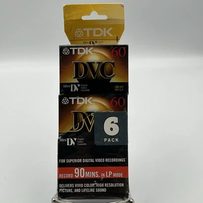 Mini casete de video digital TDK DVC paquete de 6 60/SP y 90/LP minutos nuevo sellado Foto 1 de 4