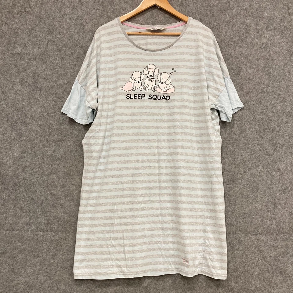 Vestido Peter Alexander Mujer Talla XL Gris Azul Rayas Manga Corta Algodón 21513 Foto 1 de 4