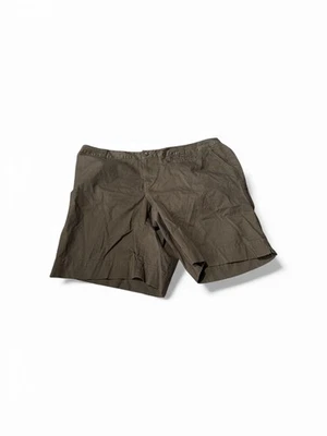 Pantalones Cortos Chinos Avenue Mujer Marrón Frente Plano Lavado Oscuro Talla 18 Foto 1 de 4