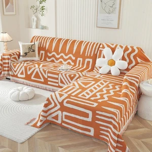 Boho Sectional Couch Covers 2 Pieces, L Shaped Sofa Cover, Chenille Couch Cov... - Picture 1 of 7