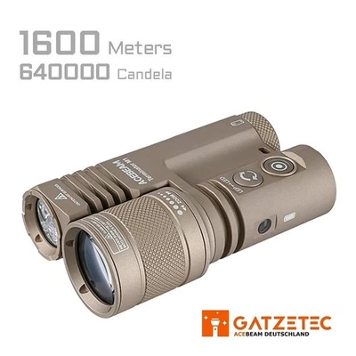 ACEBEAM M1 Terminator Desert Edition LEP-LED Taschenlampe max. 1600 Meter 6500 K