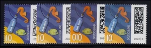 3723 Flaschenpost 10 Cent - vier Teilauflagen aus der 200er-Rolle, Set ** - Bild 1 von 1