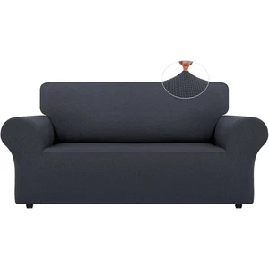 High Stretch Sofa Covers 2 Seater Super Soft Couch Protector Pet Friendly Gray - Picture 1 of 6