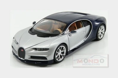 1:24 WELLY Bugatti Chiron Le Patron 2016 Silver Blue WE24077SB - Immagine 1 di 2