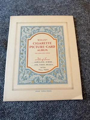 Wills Heraldic Signs And Their Origin Full Set 25 Cigarette Cards In Album - VG - Image 1 of 4