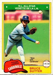 VINTAGE BASEBALL CARD OPC 1981 BRUCE SUTTER  ST LOUIS CARDS   N;O1001  - Picture 1 of 2