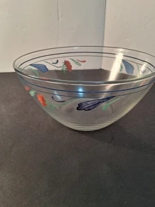 Lenox Poppies On Blue 9 Inch Glass Al Purpose Bowl - Picture 1 of 24